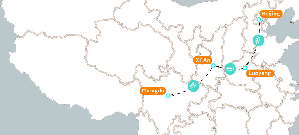 China Kung Fu & Panda 10-tägige Tour Map