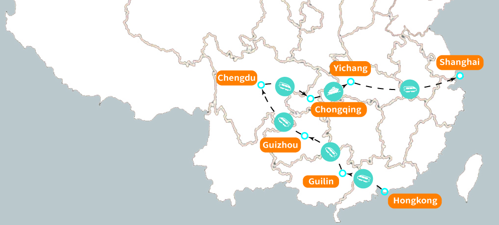China Landscape and Yangtze Tour  Map