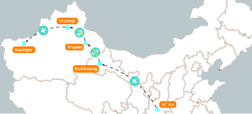 Silk Road Abenteuer 10-tägige Tour Map